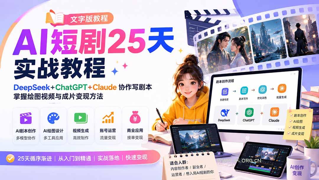 AI短剧25天实战教程(文字版教程-小红泡