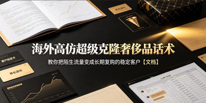 海外高仿超级克隆奢侈品话术,教你把陌生流量变成长期复购的稳定客户【文档】-小红泡