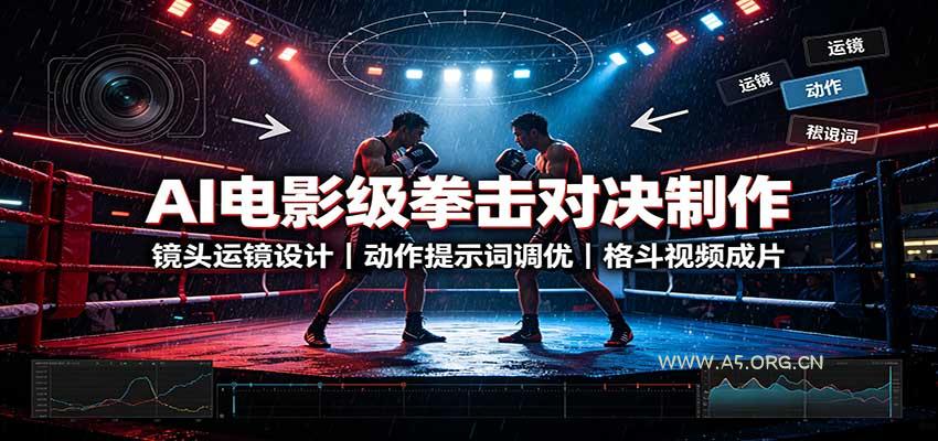 AI电影级拳击对决制作：镜头运镜设计，动作提示词调优，格斗视频成片-小红泡