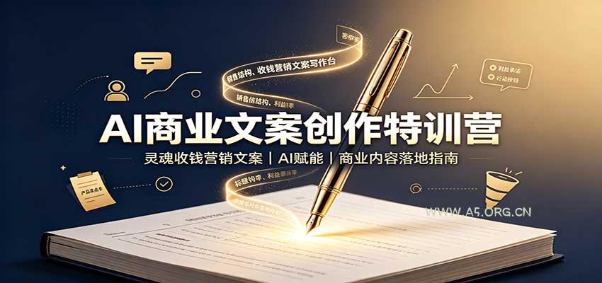 AI商业文案创作特训营：灵魂收钱营销文案，AI赋能，商业内容落地指南-小红泡