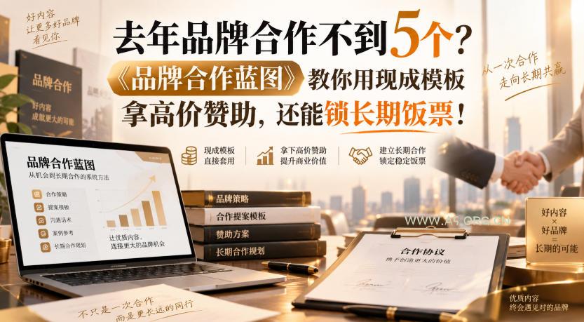 去年品牌合作不到5个?《品牌合作蓝图》教你用现成模板拿高价赞助,还能锁长期饭票!【原创双语字幕】-小红泡