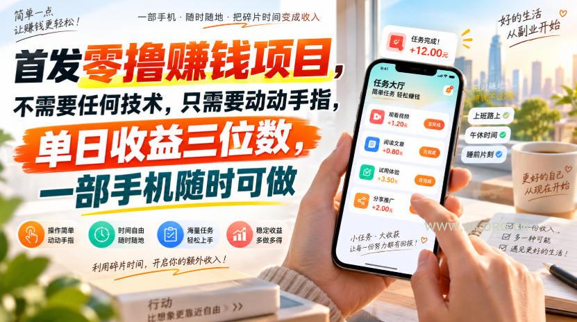 首发零撸賺钱项目,不需要任何技术,只需要动动手指,单日收益三位数,一部手机随时可做【揭秘】-小红泡