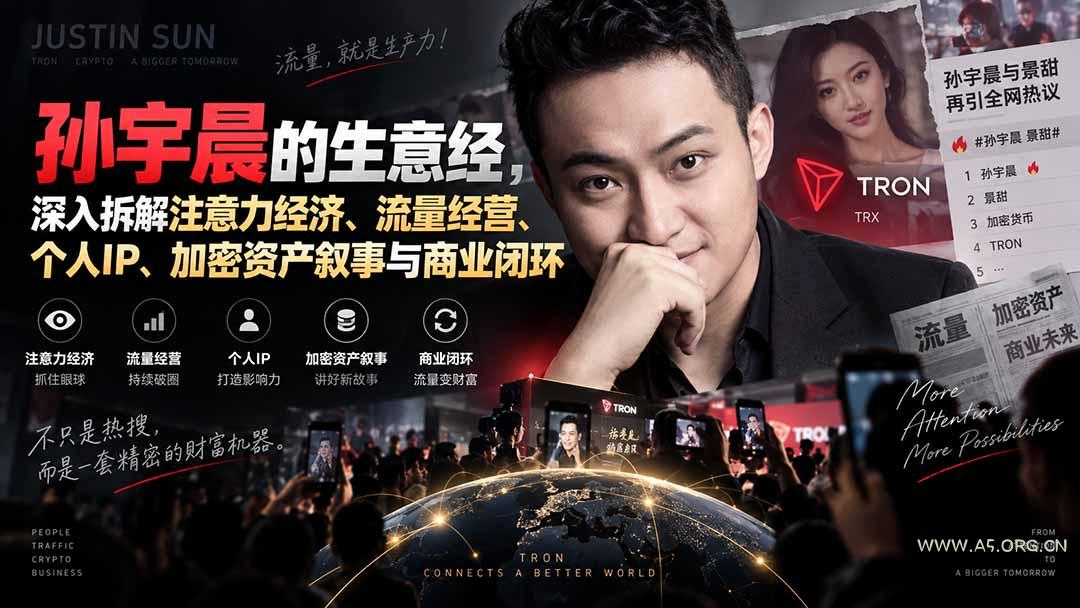 某星球精华文章——孙宇晨的生意经,深入拆解注意力经济、流量经营、个人IP、加密资产叙事与商业闭环-小红泡