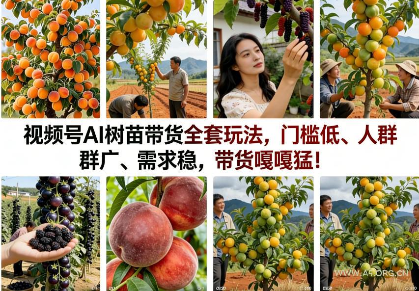 视频号AI树苗带货全套玩法,门槛低、人群广、需求稳,带货嘎嘎猛!(更新0908)-小红泡