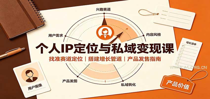 个人IP定位与私域变现课:找准赛道定位,搭建增长管道,产品发售指南-小红泡