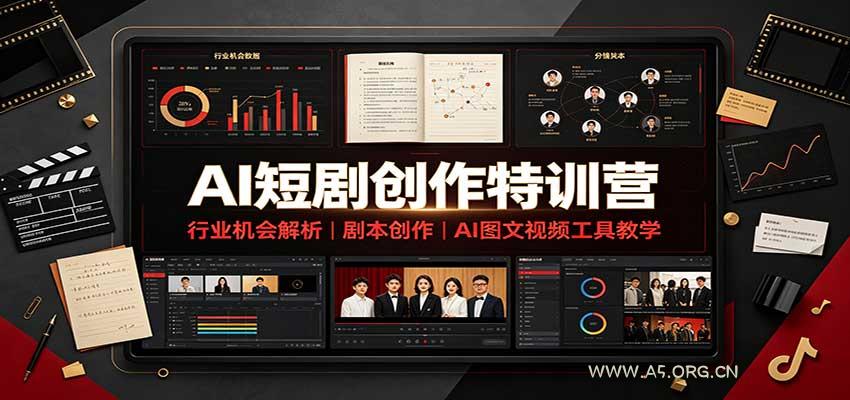 AI短剧创作特训营:行业机会解析,剧本创作,AI图文视频工具教学(文字版)-小红泡