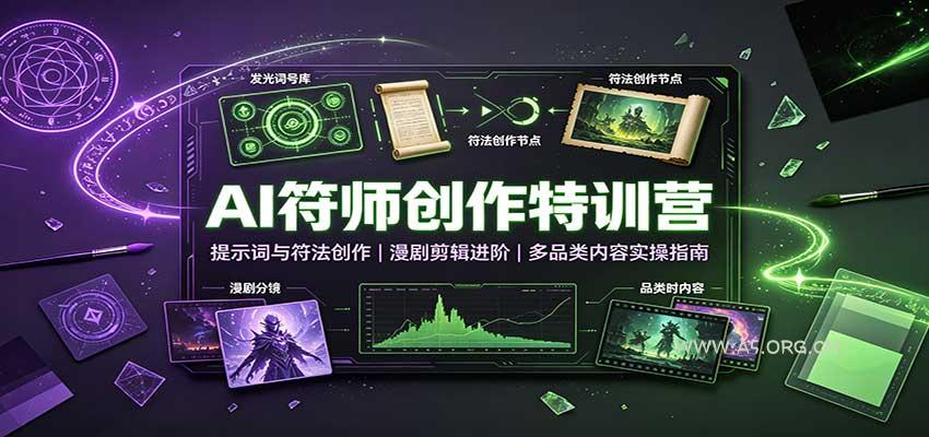 AI符师创作特训营:提示词与符法创作,漫剧剪辑进阶,多品类内容实操指南-小红泡