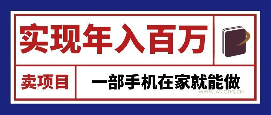 通过网创平台“卖项目”实现年入百万，一部手机在家就能做！-小红泡