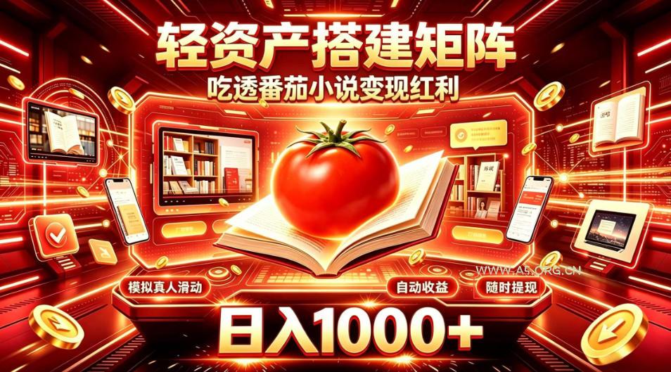 轻资产搭建矩阵,吃透番茄小说变现红利,日入1000+,支持无限矩阵放大【揭秘】-小红泡