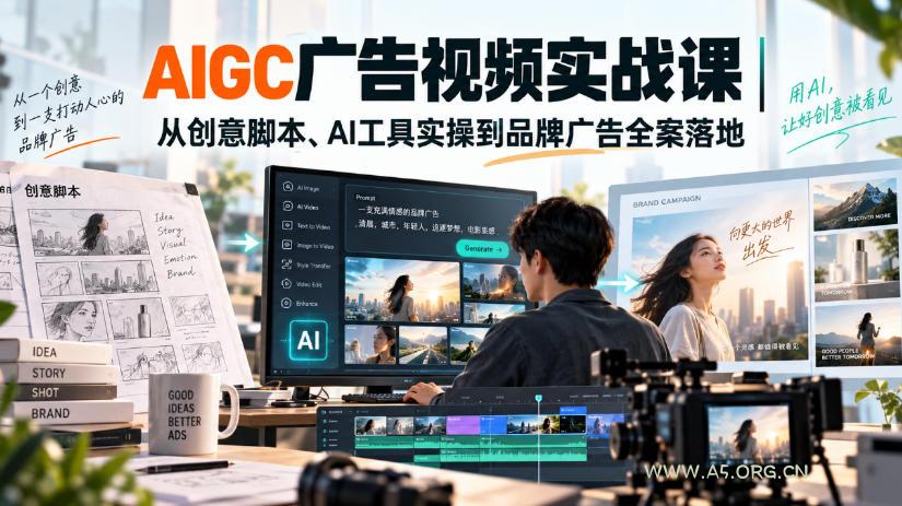 AIGC广告视频实战课|从创意脚本、AI工具实操到品牌广告全案落地-小红泡