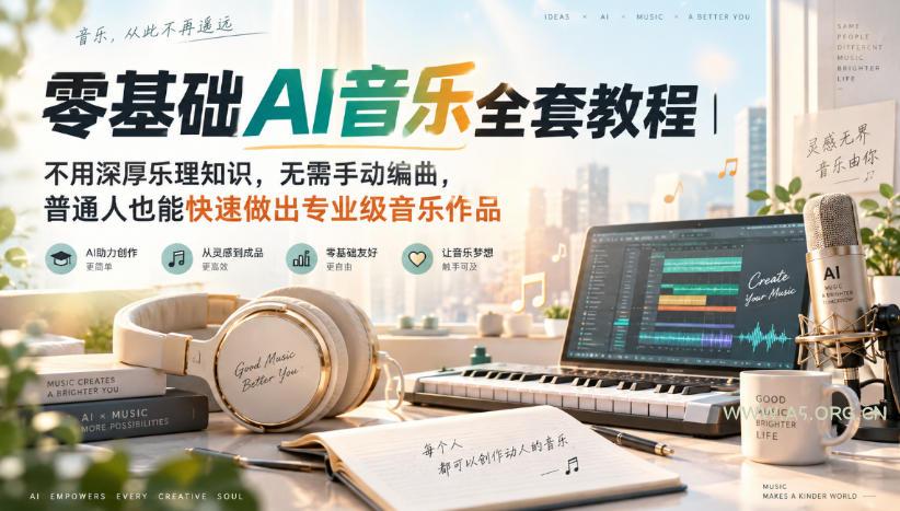 零基础AI音乐全套教程|不用深厚乐理知识,无需手动编曲,普通人也能快速做出专业级音乐作品-小红泡