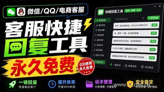 微信/QQ/电商客服快捷回复工具,支持多平台话术库与一键发送,永久免费,使用简单!易歪歪-小红泡