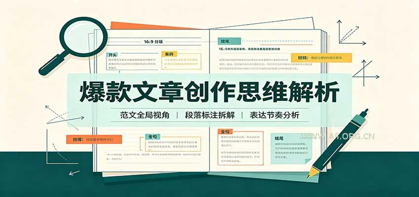 爆款文章创作思维解析:全局视角拆解范文,梳理行文逻辑,搭配真实拆文实操案例-小红泡