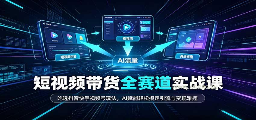 短视频带货全赛道：吃透抖音快手视频号玩法，AI赋能轻松搞定引流与变现难题-小红泡