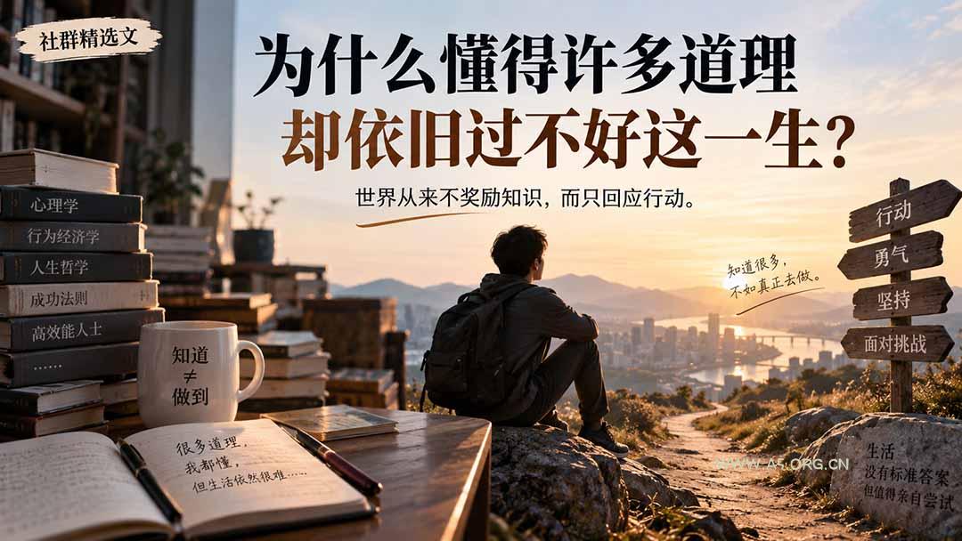 社群精选文:为什么懂得许多道理却依旧过不好这一生?-小红泡