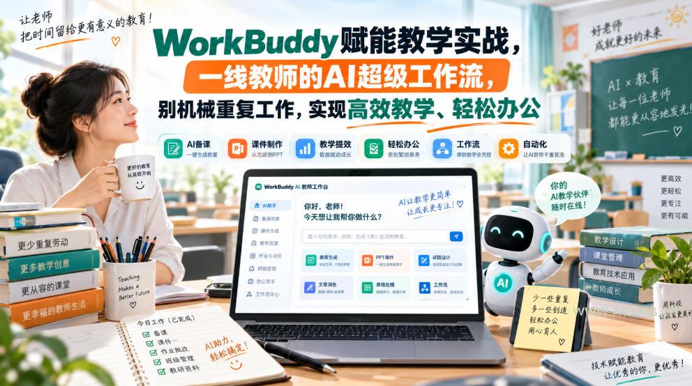 WorkBuddy赋能教学实战，一线教师的AI超级工作流，别机械重复工作，实现高效教学、轻松办公-小红泡