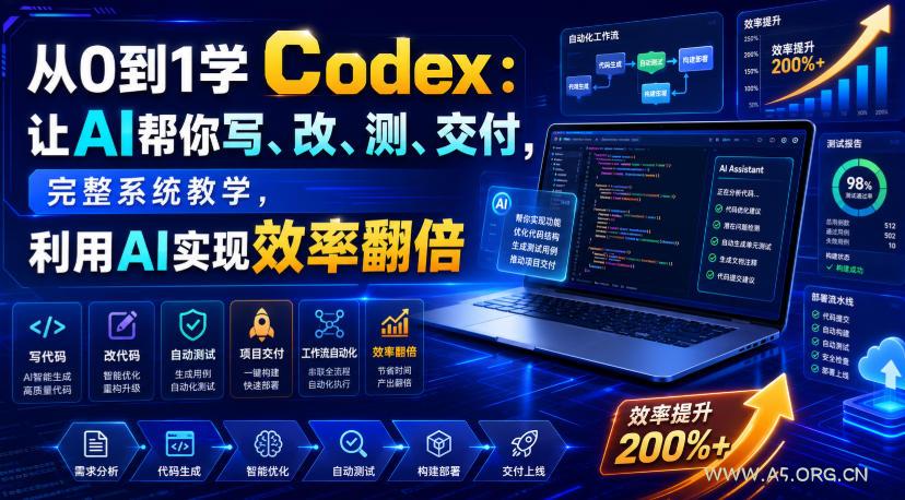 从0到1学Codex:让AI帮你写、改、测、交付,完整系统教学,利用AI实现效率翻倍(更新0918)-小红泡