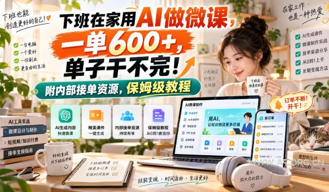 下班在家用AI做微课,一单600+,单子干不完!附内部接单资源,保姆级教程【揭秘】-小红泡