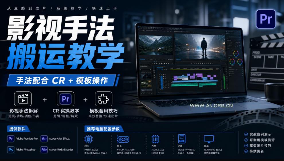 影视手法搬运教学,手法配合CR+模板操作,需要电脑,提供软件+配置参数-小红泡