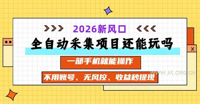 全自动采集项目还能玩吗?2026实测新风口 一部手机就能操作-小红泡