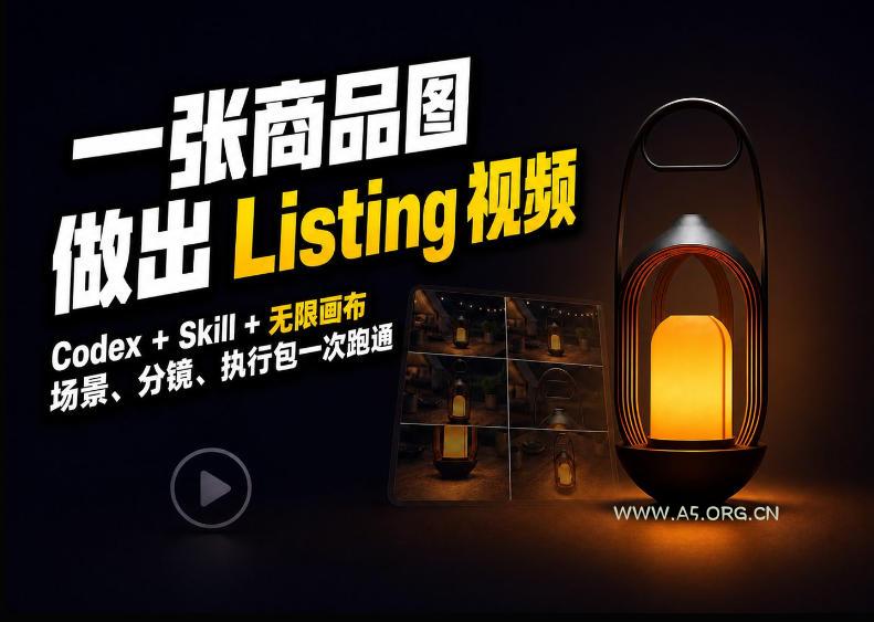 Codex+无限画布,把一张商品图变成可执行的Amazon Listing视频-小红泡