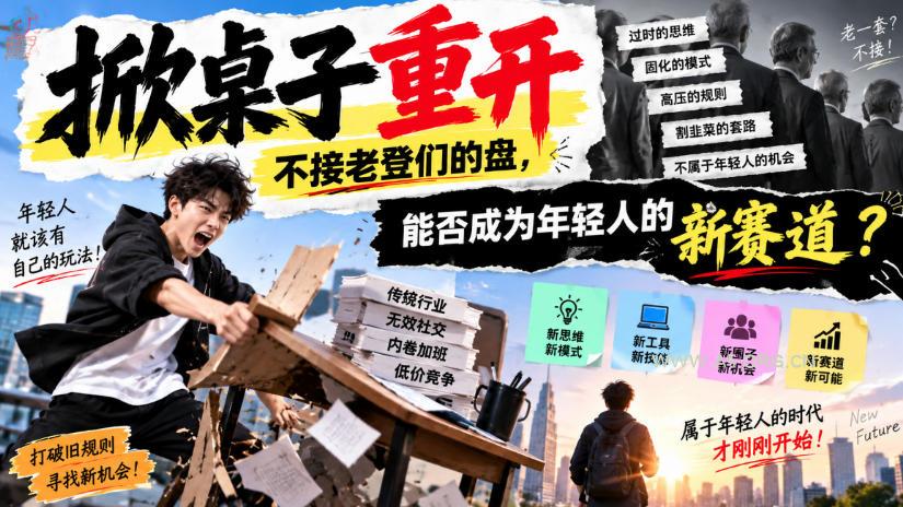 某公众号付费文章：掀桌子重开，不接老登们的盘，能否成为年轻人的新赛道？-小红泡