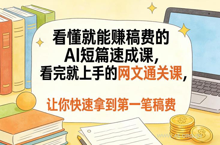 看懂就能賺稿费的AI短篇速成课,看完就上手的网文通关课,让你快速拿到第一笔稿费(更新8月)-小红泡