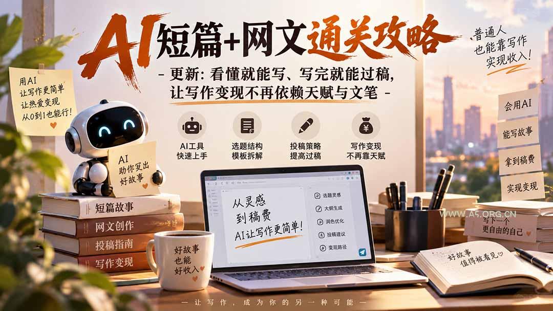 AI短篇+网文通关攻略-更新0921:看懂就能写、写完就能过稿,让写作变现不再依赖天赋与文笔-小红泡