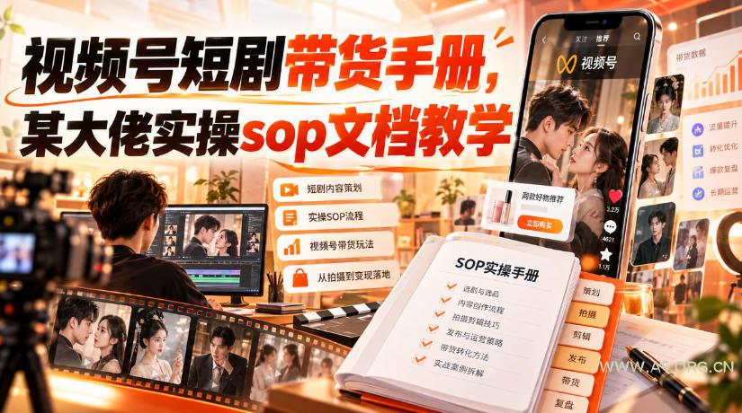 视频号短剧带货手册，某大佬实操sop文档教学-小红泡