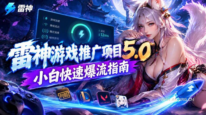 雷神游戏推广项目5.0-小白快速爆流指南,最的好一天收益就1K+-小红泡