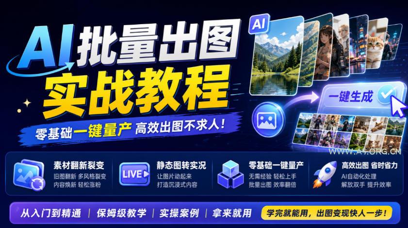 AI批量出图实战教程,素材翻新裂变,静态图转实况,零基础一键量产-小红泡