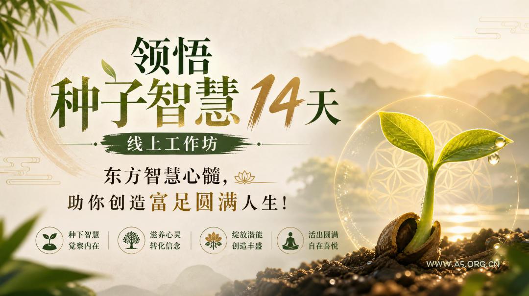 鹿大米领悟种子智慧14天线上工作坊，东方智慧心髓，助你创造富足圆满人生！-小红泡