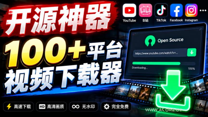 YouTube、B站超100+平台视频免费下载,超级好用,多平台免费开源热门视频下载器ytDownloader-小红泡