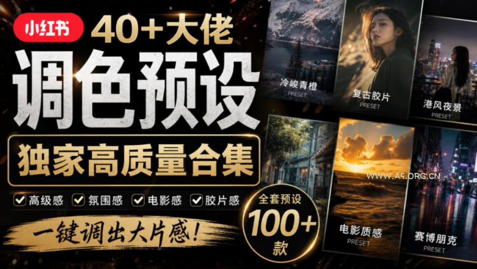 独家高质量调色素材合集！精选小红书40+多位网红婚礼/人像/风光摄影师的预设，按姓名整理，建议收藏！-小红泡