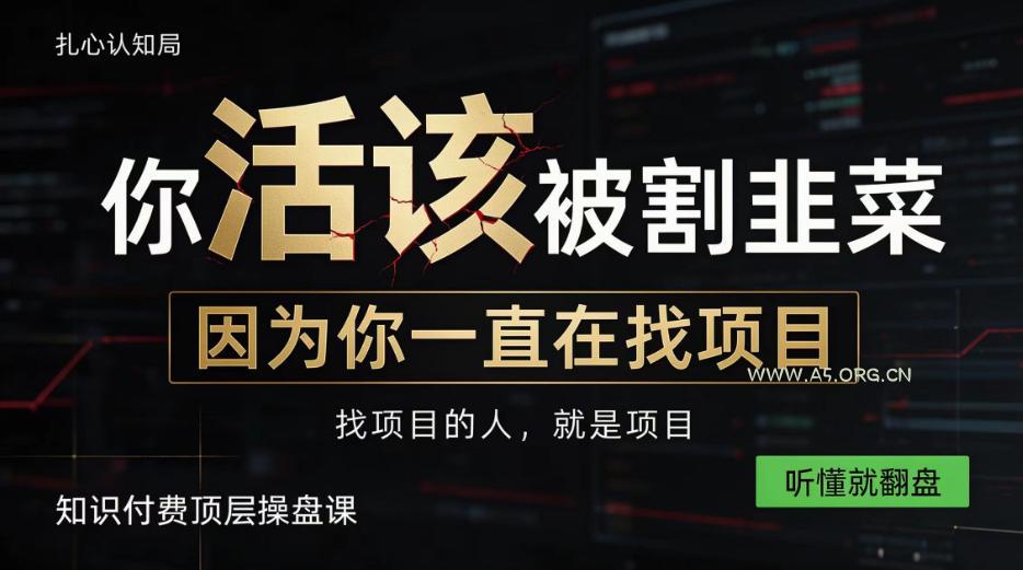 做项目不如卖项目,做知识付费自己当老板,知识付费顶层操盘课,听懂就翻盘【揭秘】-小红泡