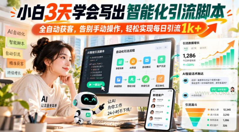 小白3天学会写出智能化引流脚本,全自动获客,告别手动操作,轻松实现每日引流1k+-小红泡