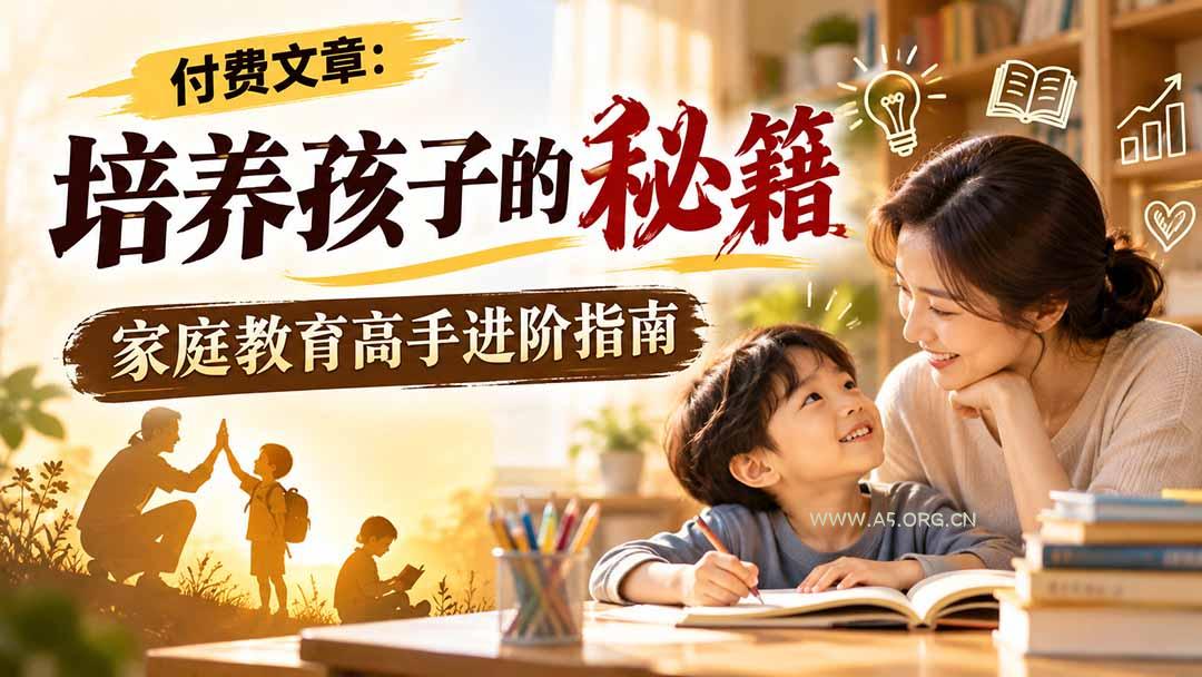 付费文章：培养孩子的秘籍，家庭教育高手进阶指南-小红泡