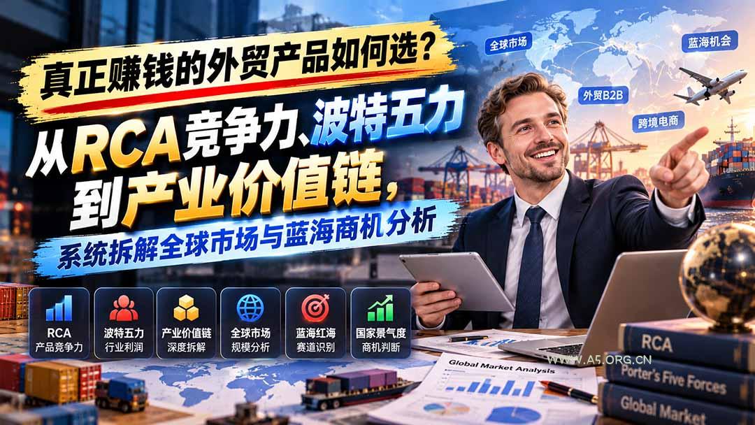 真正赚钱的外贸B2B产品如何选？从RCA竞争力、波特五力到产业价值链，系统拆解全球市场与蓝海商机分析-小红泡