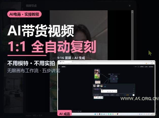 无限画布实操AI复刻带货视频完整流程不用模特不用实拍-小红泡