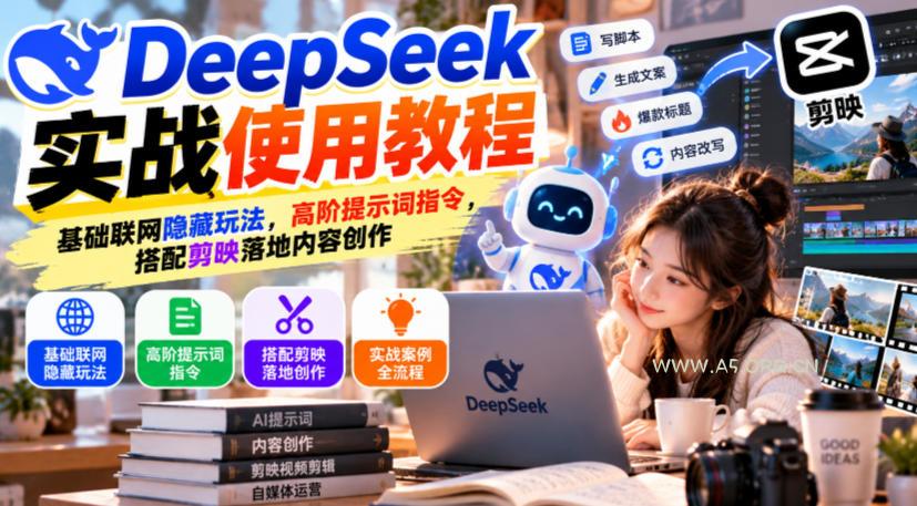 DeepSeek实战使用教程｜基础联网隐藏玩法，高阶提示词指令，搭配剪映落地内容创作-小红泡