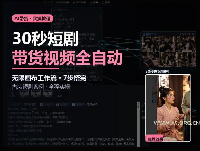 Seedance2.0做短剧带货视频，无限画布工作流·7步搭完古装短剧案例·全程实操-小红泡