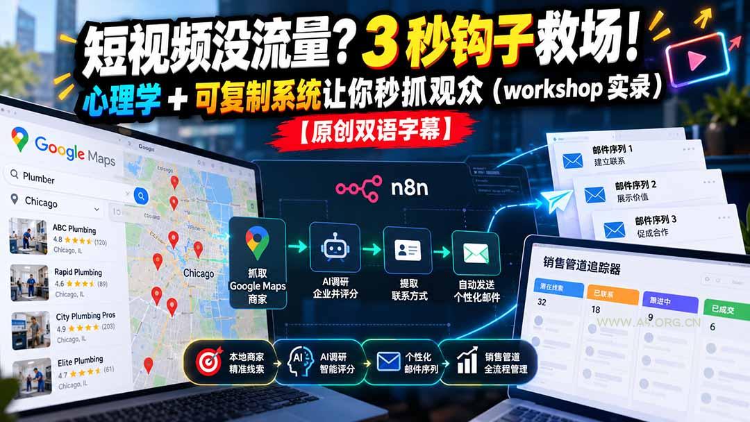 短视频没流量？3 秒钩子救场！心理学 + 可复制系统让你秒抓观众(workshop 实录-小红泡