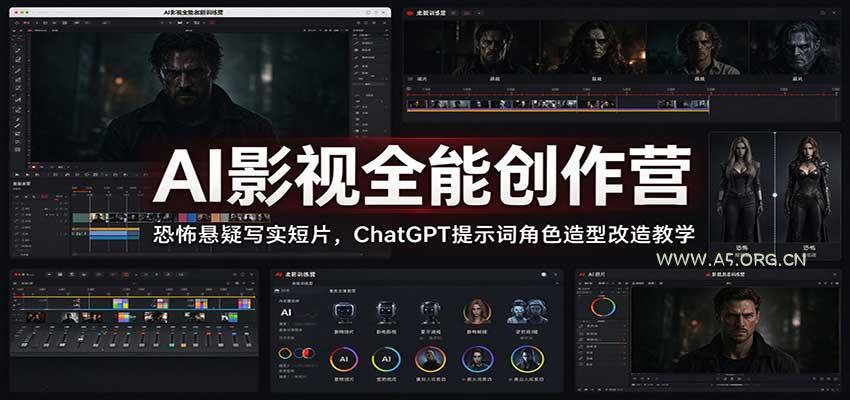 AI影视全能创作营：恐怖悬疑写实短片，ChatGPT提示词角色造型改造教学-小红泡