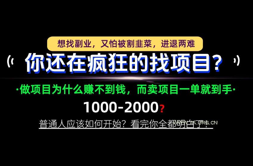 你还在疯狂的找项目?别傻了!卖项目才是真正的一本万利!怎么做,看完你全都明白!【揭秘】-小红泡