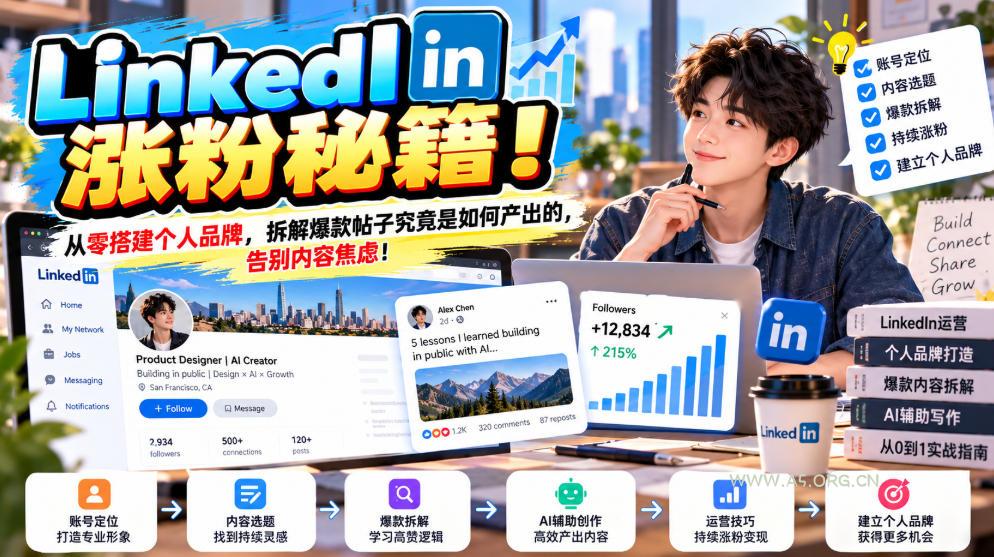 LinkedIn涨粉秘籍!从零搭建个人品牌,拆解爆款帖子究竟是如何产出的,告别内容焦虑!【原创双语字幕】-小红泡