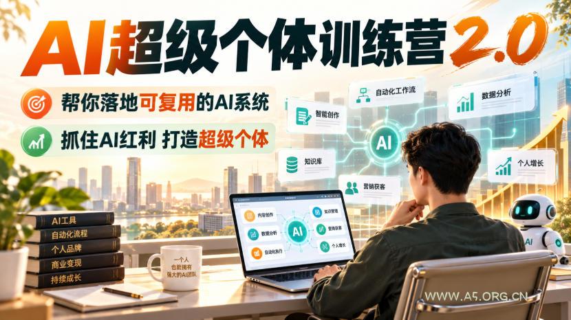 AI超级个体训练营2.0，帮你落地可复用的AI系统，抓住AI红利打造超级个体-小红泡